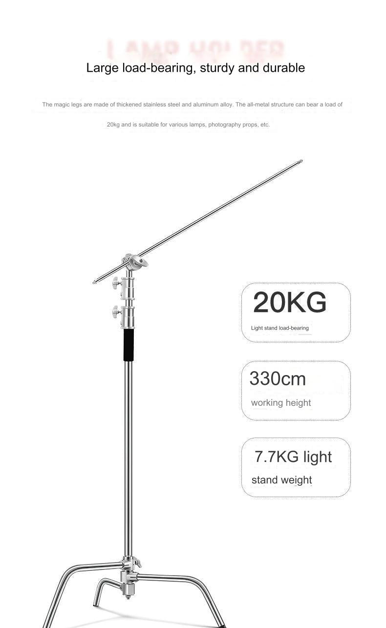 Stainless Steel C Stand Heavy Duty Photography Light Stand Adjustable Stand Photography Studio Monolight