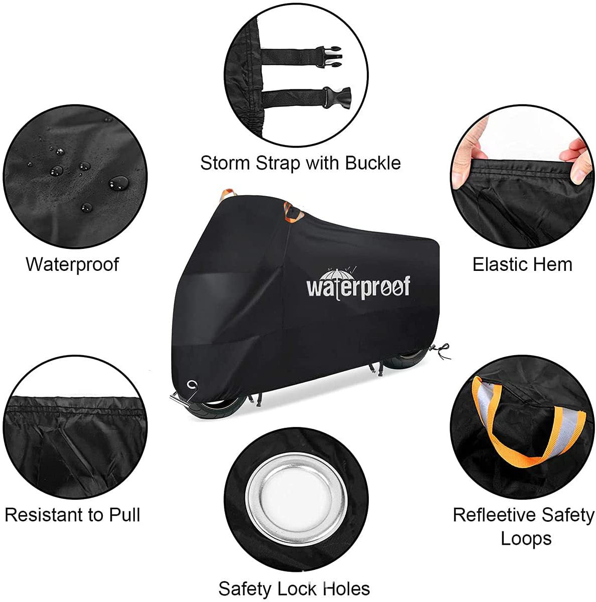 Bike Cover for 1 or 2 Bikes, 210T Waterproof Outdoor Bicycle Storage Protector Rain Sun UV Dust Wind Proof Bicycle Cover