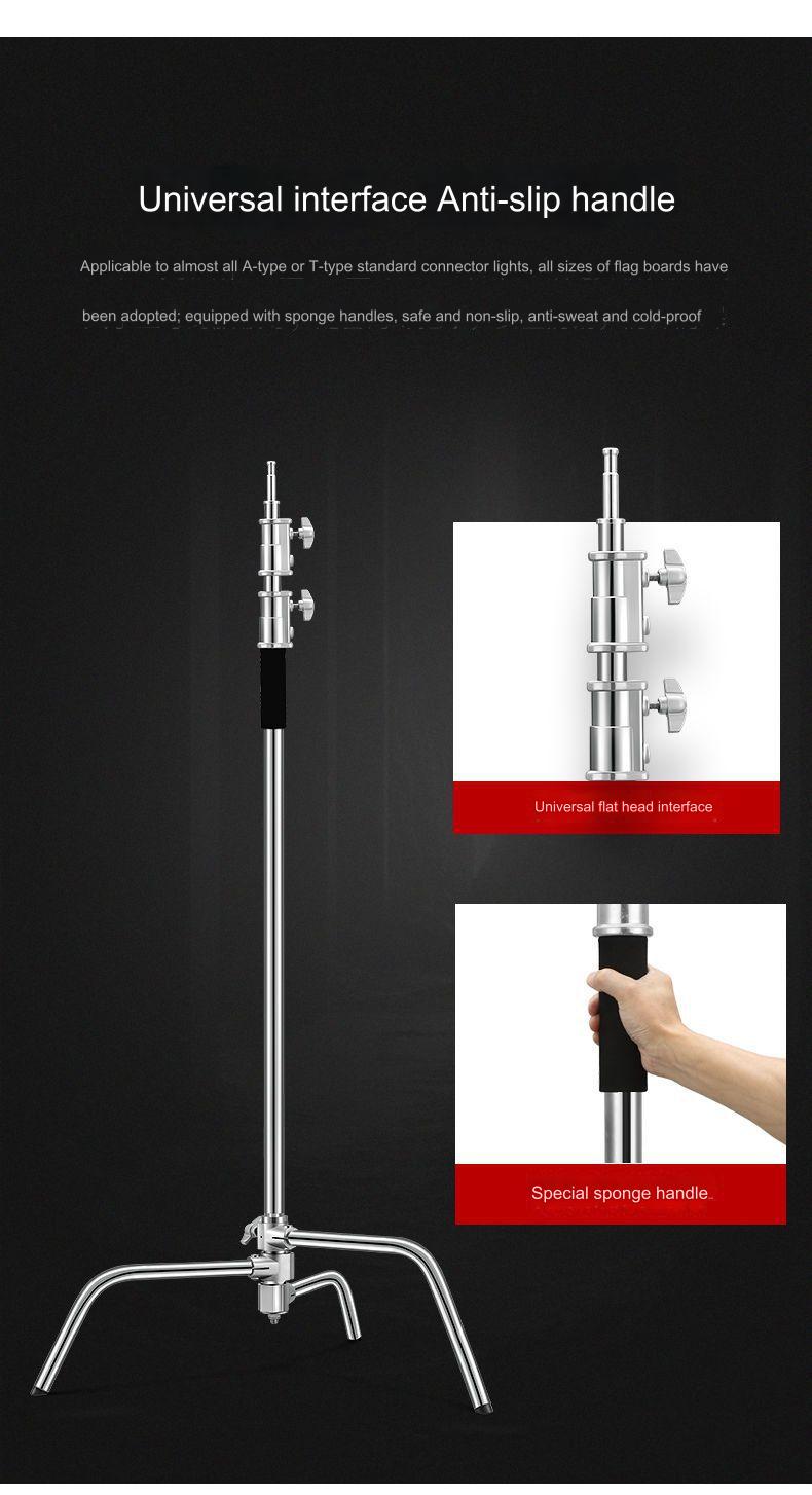 Stainless Steel C Stand Heavy Duty Photography Light Stand Adjustable Stand Photography Studio Monolight