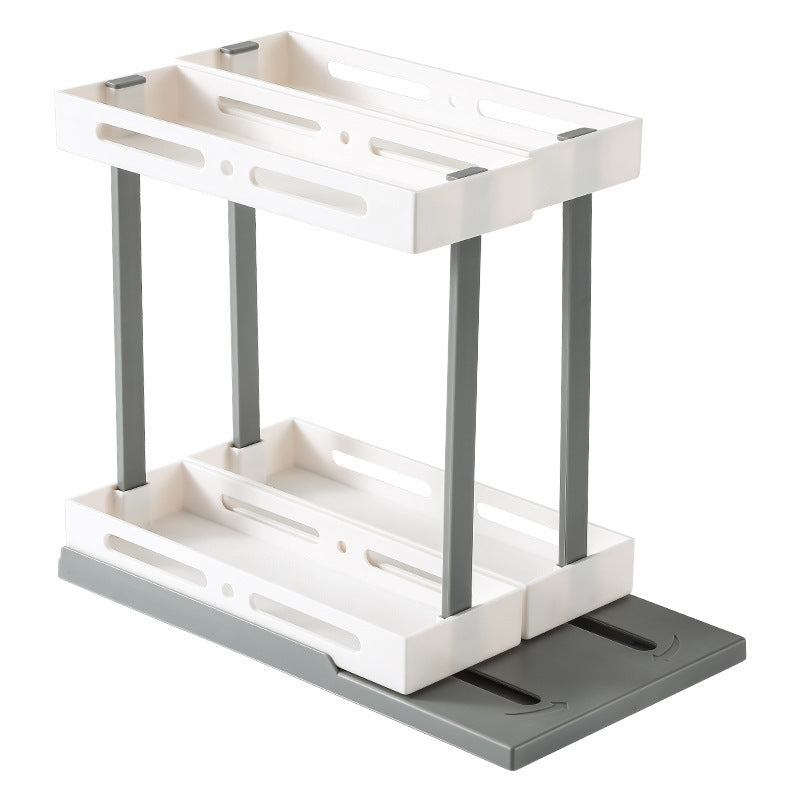 Multifunctional Doublelayer Rotating Kitchen Spice Jar Storage Rack Organizer