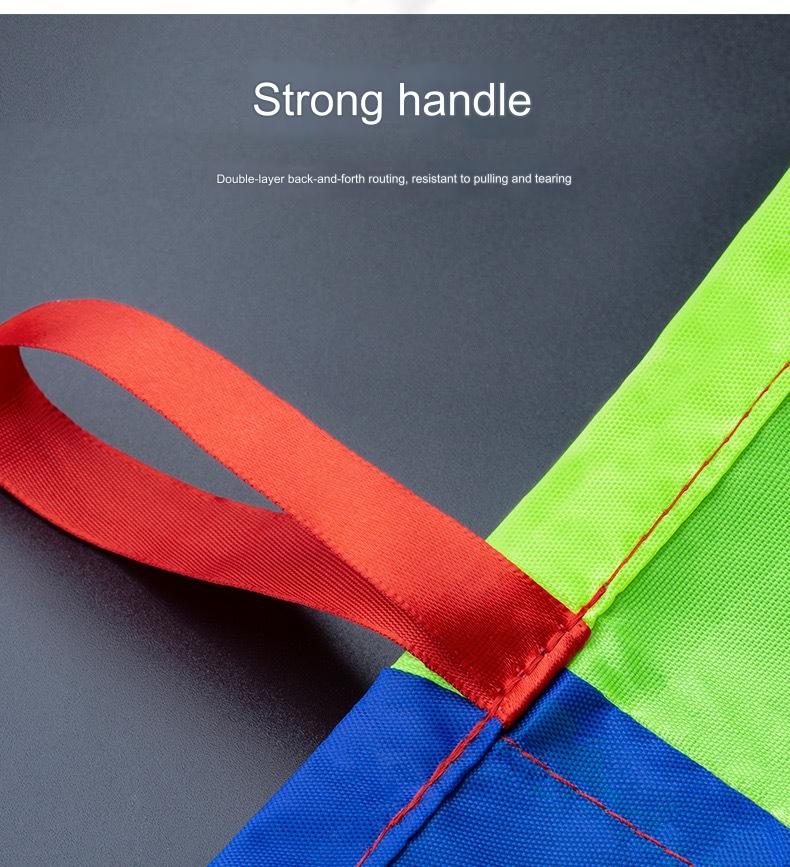 2M Diameter Outdoor Rainbow Umbrella Parachute Toy Jump-Sack Ballute Play Teamwork Game Toy For Kids Gift