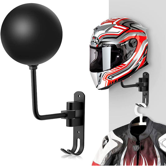 Motorcycle Helmet Holder Metal Hat Storage Rack Wall-Mount Helmet Hanger Display Stand for Helmets