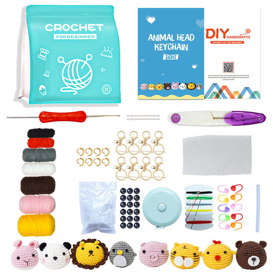 Crochet Kit for Beginners Complete Crochet Knitting Kit Adorable Animal Crochet Starter Pack with Keychain