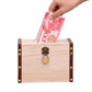 Retro Wooden Piggy Bank Large With Lock Kids PiggyBank Coin Bank Save Money Box Pull Money Box