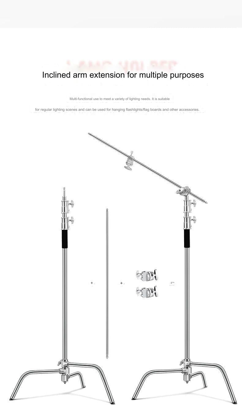 Stainless Steel C Stand Heavy Duty Photography Light Stand Adjustable Stand Photography Studio Monolight