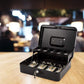 4GL Cash Box (30cm x 24cm x 9cm) Compartment Tray Lockable Security Metal Coin Tray Drawer