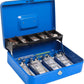 4GL Cash Box (30cm x 24cm x 9cm) Compartment Tray Lockable Security Metal Coin Tray Drawer