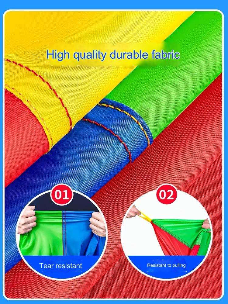 2M Diameter Outdoor Rainbow Umbrella Parachute Toy Jump-Sack Ballute Play Teamwork Game Toy For Kids Gift