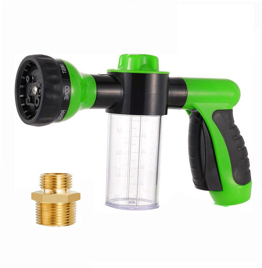Portable Pressure Hose Nozzle Foam Gun 8 In 1 Jet Spray Gun Soap Dispenser Garden Watering Horse Dog Pet Animal Car Wash