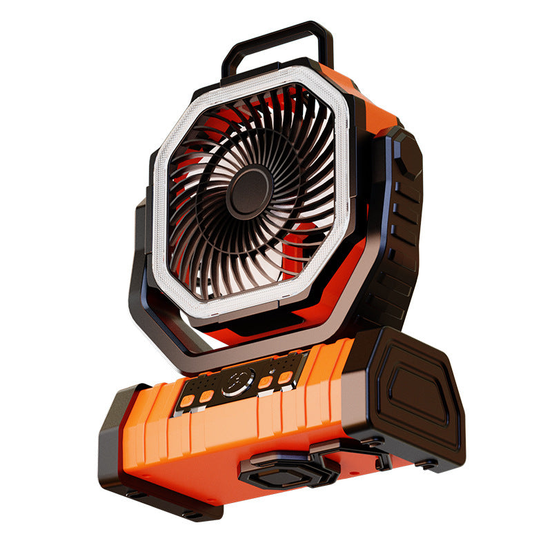 Camping Fan 20000mAh Rechargeable Outdoor Fan with LED Light Hook Remote Control Auto Oscillating