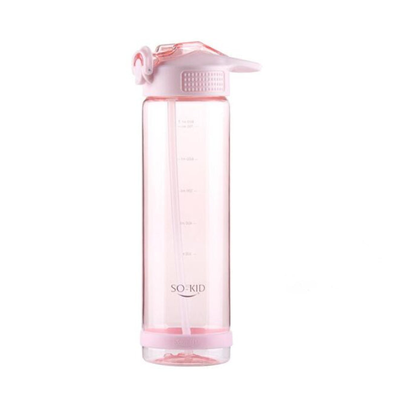 800ml Portable Straw Water Bottle Sport Fitness Bottles BPA Free Cup Adult Plastic Creative Adult Female Student No-Leak