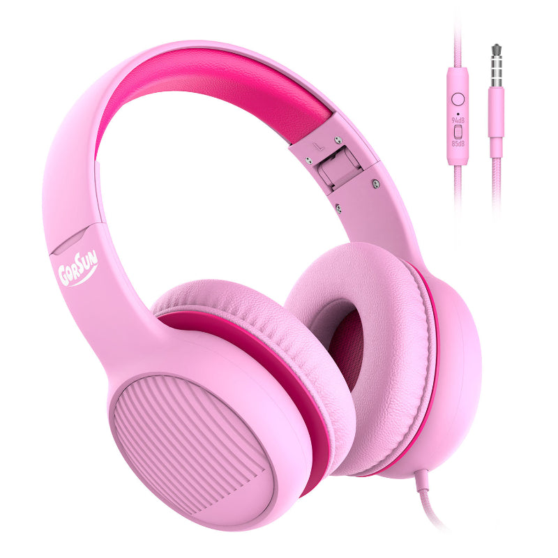 Gorsun Bluetooth Kids Headphone with Mic Stereo Music Volume Limited Children Wireless Headset Over Ear Toddler Earphone