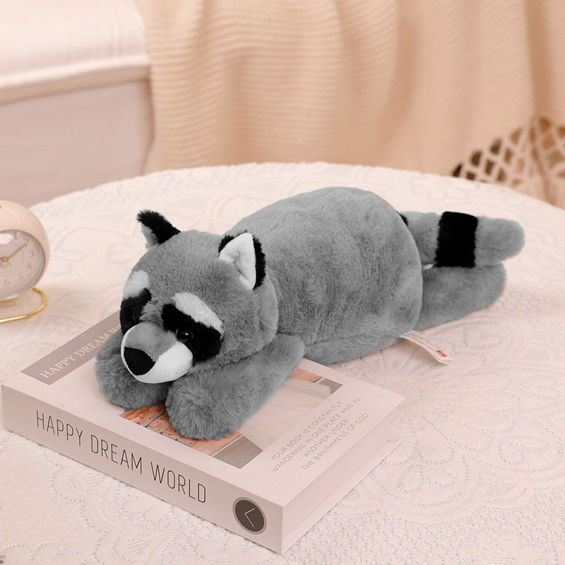 Animal Plush Toy Kids Toy Soft Crocodile Fluffy Toys Lying Pillow Stuffed Toys Backrest Sleeping Doll Racoon Sleeping Doll