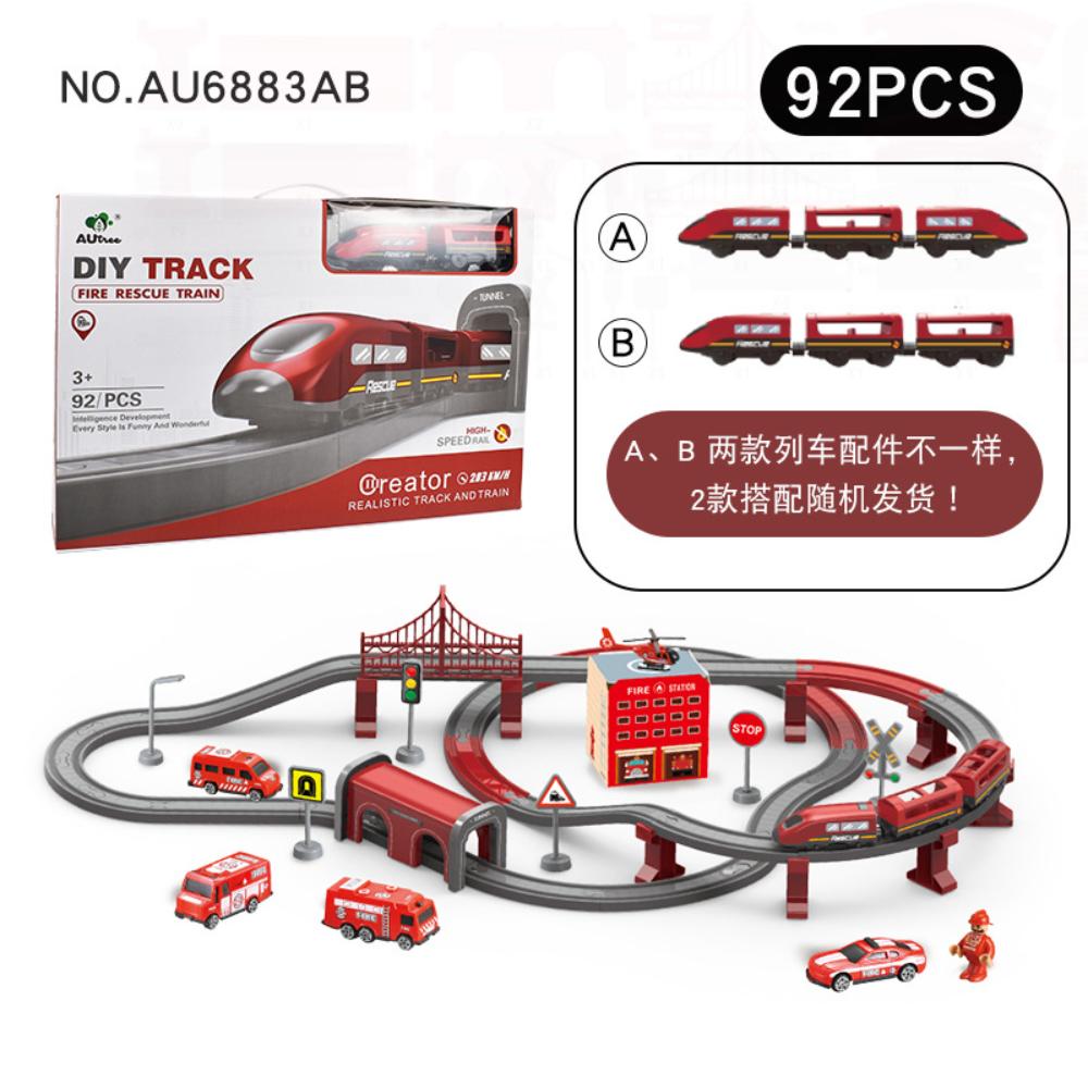 Train Set for Toddlers 92 Pcs Train Toys for Kids Ages 2-8 Electric Trains Set with Tracks (Magnetic Connection) railcar