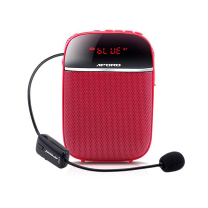Aporo T2 Mini 10W Wireless Voice Amplifier Bluetooth Speaker with UHF Lapel Microphone Portable Teaching Loudspeaker No FM Gift for Teachers
