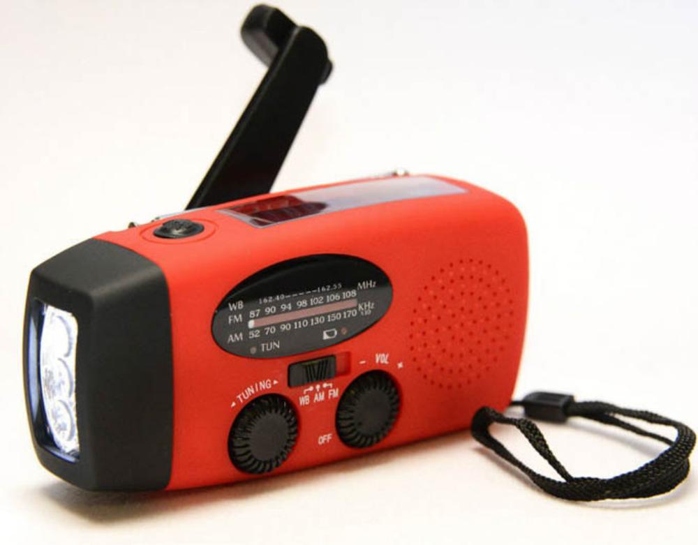 Multifunctional Hand Crank Dynamo Emergency Radio Portable Solar Powered AM/FM/NOAA Weather Radio LED Flashlight