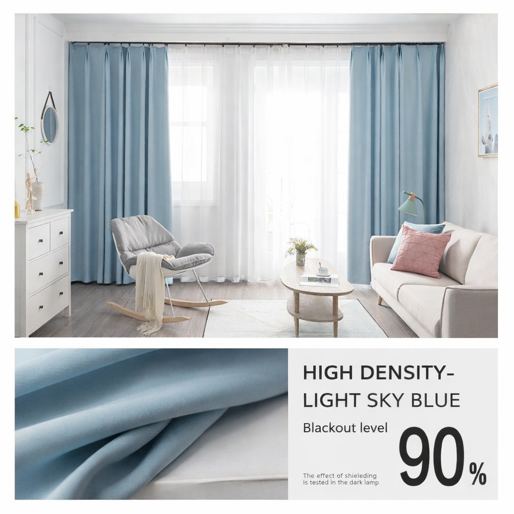 1PC Nordic Style Curtain with Hooks, Light Shading and Heat Insulated, Minimalist Modern Window Panel for Bedroom, Living Room Decor