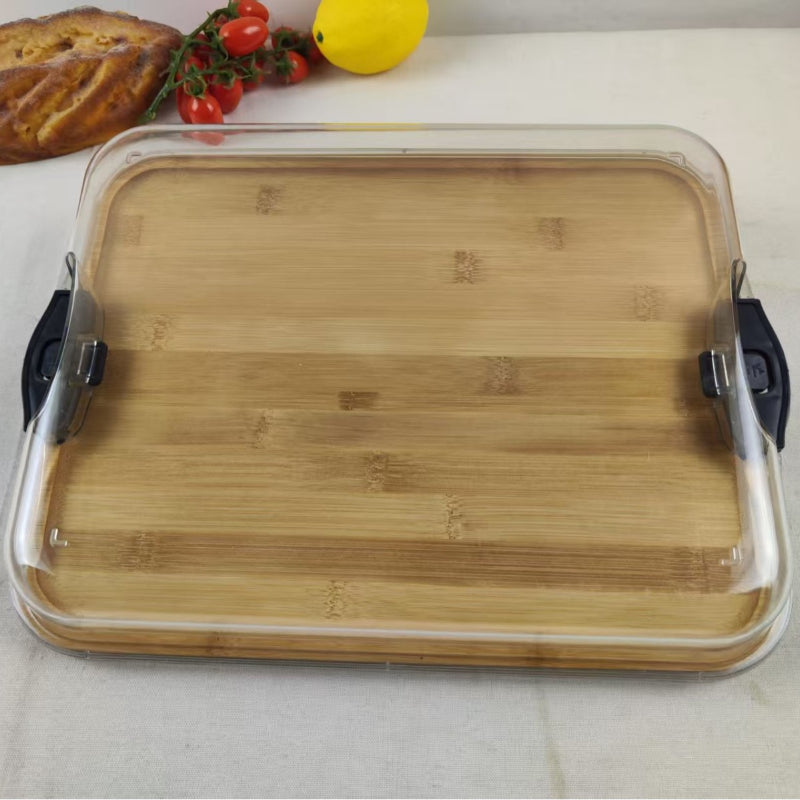 Large Charcuterie Plate with Lid, Easy to Carry Outdoor Clean Charcuterie Box,Meat Fruit Serving Tray Cheese Board Cheese Board with Clapboard, Bachelor Party, Holiday, Christmas
