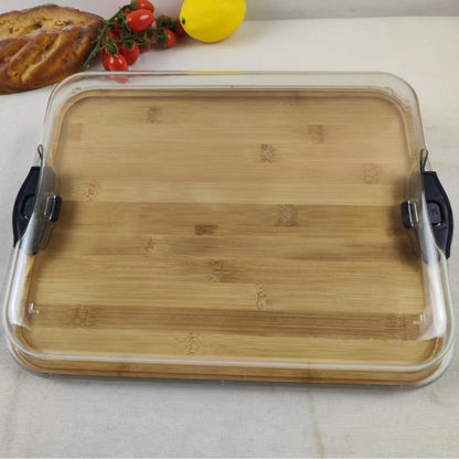 Large Charcuterie Plate with Lid, Easy to Carry Outdoor Clean Charcuterie Box,Meat Fruit Serving Tray Cheese Board Cheese Board with Clapboard, Bachelor Party, Holiday, Christmas