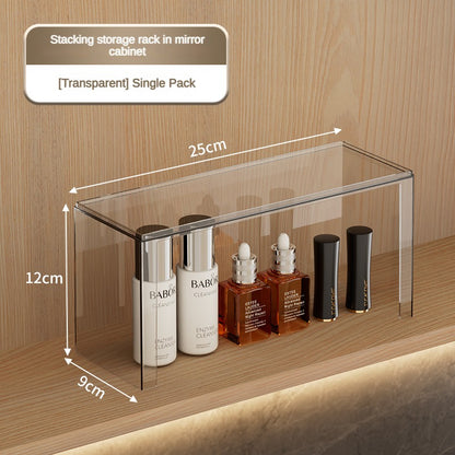 Stackable Mirror Cabinet Storage Box Acrylic Bathroom Washstand Lipstick Cosmetics Organizer Makeup storage box