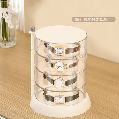 Large Capacity Watch Rotating Storage Box Dustproof Rotating Multi-layer Powder Puff Storage Rack Air Drying Ventilation Cosmetic Cotton Storage Rack