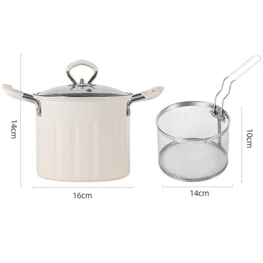 Deep Fryer Pot Easy to Clean with Basket Japanese Frying Pot for Camping Home Party Restaurant Dried