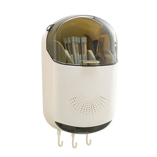 Multipurpose Cutlery Storage Box With Cover Lid On the Wall Storage Box Flatware Kitchen Household Utensil Dust Proof Chopstick Holder Chopsticks Spoon Fork Cover Containers