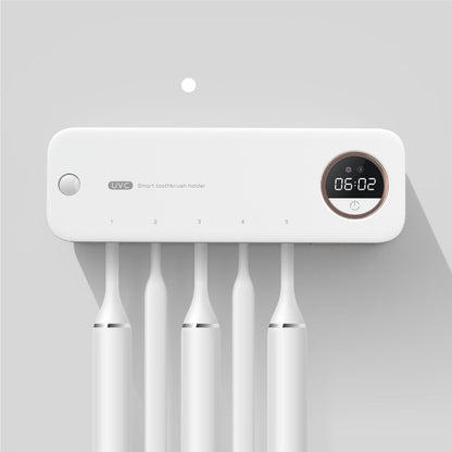 New UV Toothbrush Disinfection Box, Quick Drying Wall Mounted Toothbrush Holder With LED Display Screen, Storage Toothbrush Holder With Bathroom Accessories LED Display Screen