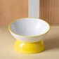 Ceramic Pet Bowl Cat Dog High-Foot Protection Cervical Spine Rice Water Flat Oblique Supplies Hygienic Dining Experience