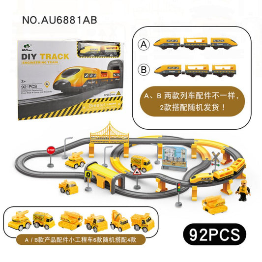 Train Set for Toddlers 92 Pcs Train Toys for Kids Ages 2-8 Electric Trains Set with Tracks (Magnetic Connection) railcar