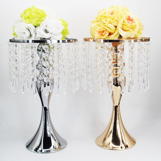Candle Holder Table Centerpiece for Wedding Flower Vase Decor European Modern Gold and Silver