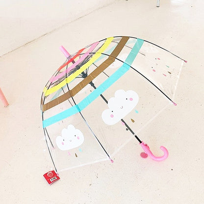 Kids Umbrella Clear Transparent Umbrella Cartoon Arched Children's Lightweight Umbrella