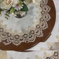 Round Fabric Lace Table Mat White European Style Tablecloth Elegant Dining Placemat Decorative Cover for Home Restaurant Wedding Party