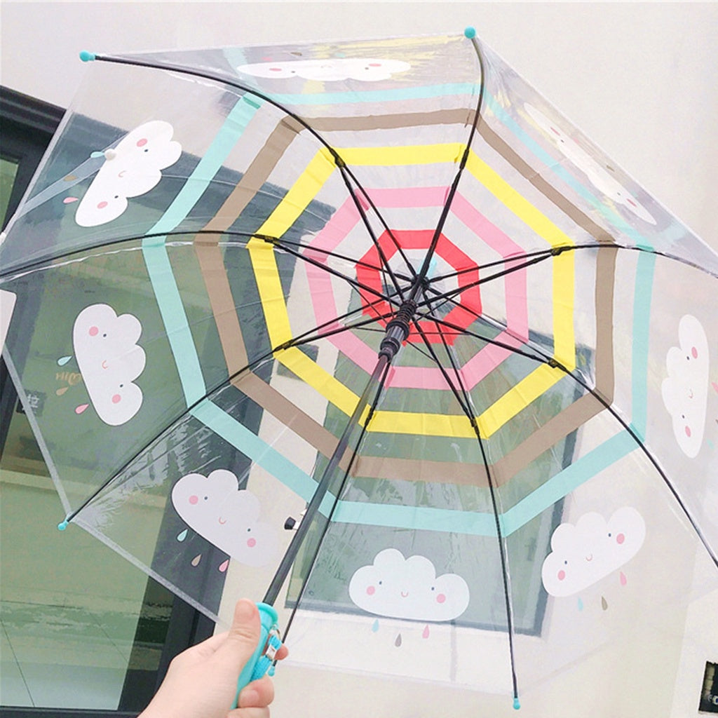 Kids Umbrella Clear Transparent Umbrella Cartoon Arched Children's Lightweight Umbrella