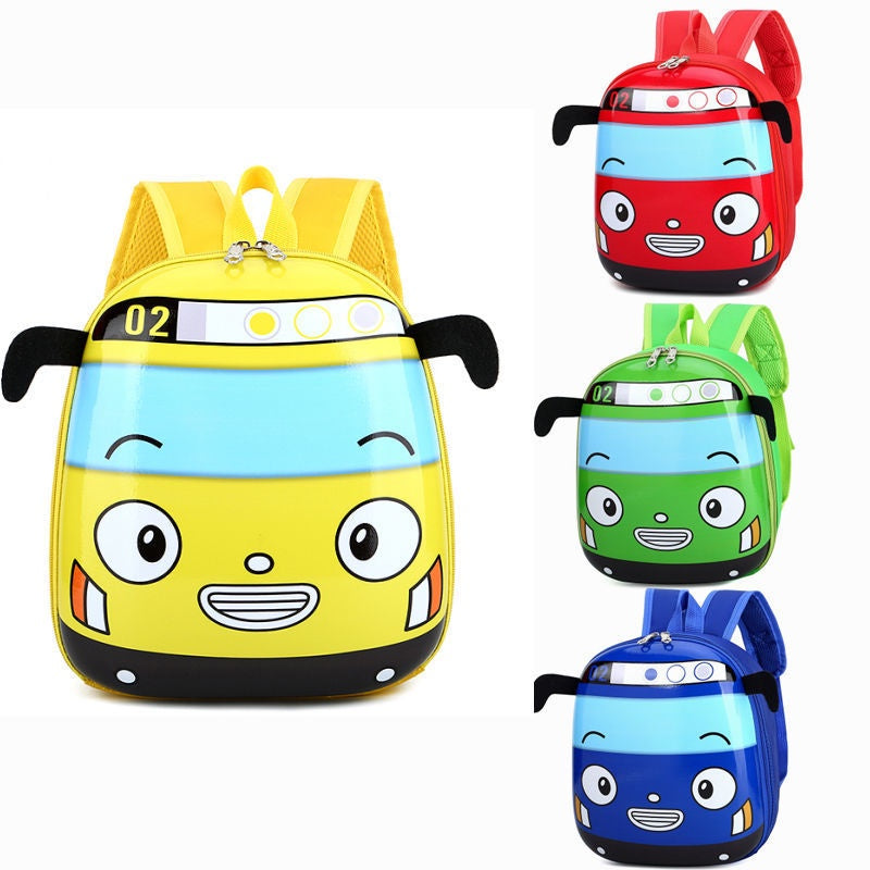 3D Cartoon Bus Kindergarten Children School Bag Toddler Girls Boys Cartoon Backpack