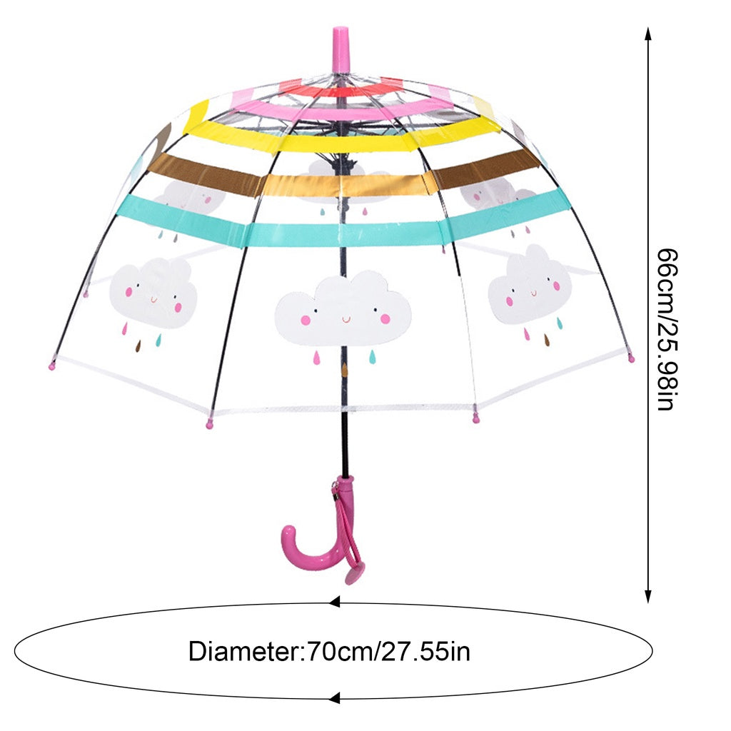 Kids Umbrella Clear Transparent Umbrella Cartoon Arched Children's Lightweight Umbrella