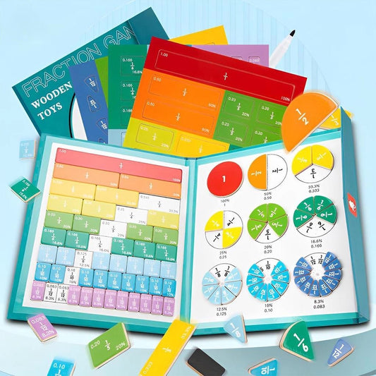 102 Pcs Magnetic Fraction Tiles and Fraction Circles Set with Pen Board Math Fraction Manipulatives for Kids Preschool