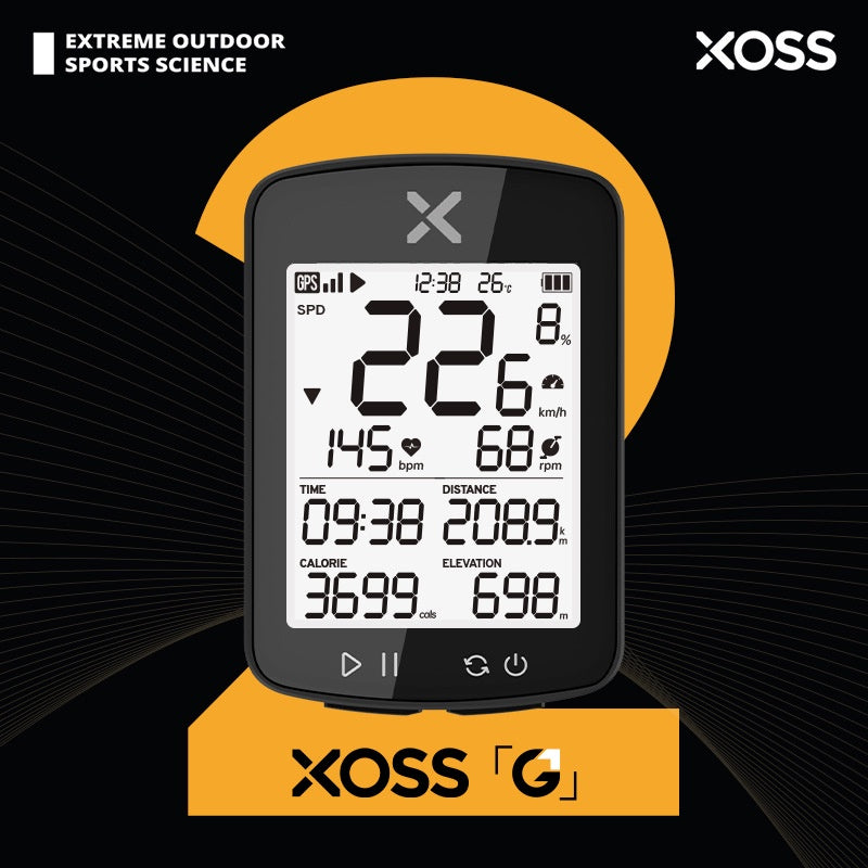 XOSS G2+ Bike speedometer wireless water proof IPX7 Type-C Rechargeable Bike Computer GPS 2.2 inch LCD display Bluetooth