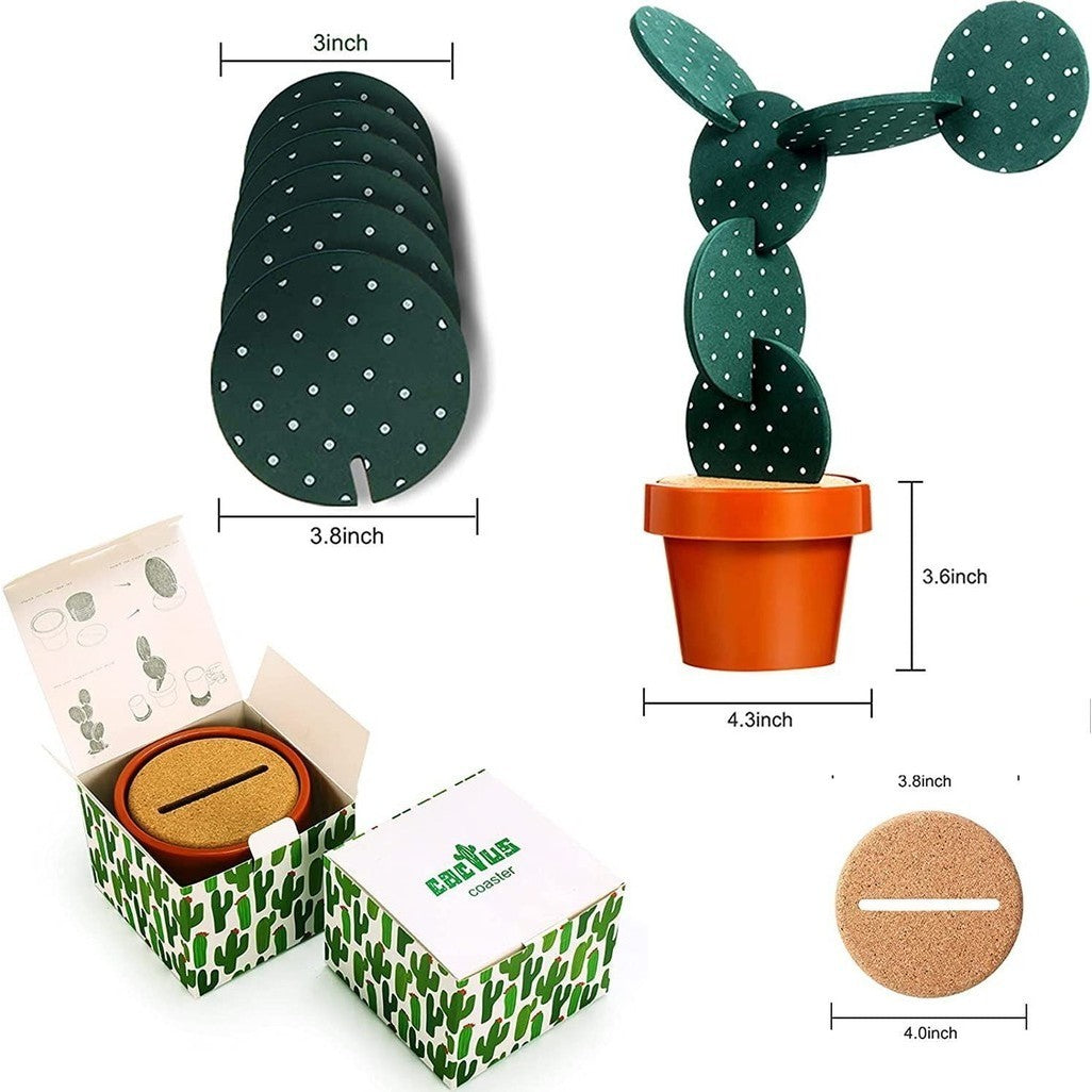 DIY Cactus Potted Coaster Table Decoration Novelty Insulation EVA Cup Mats