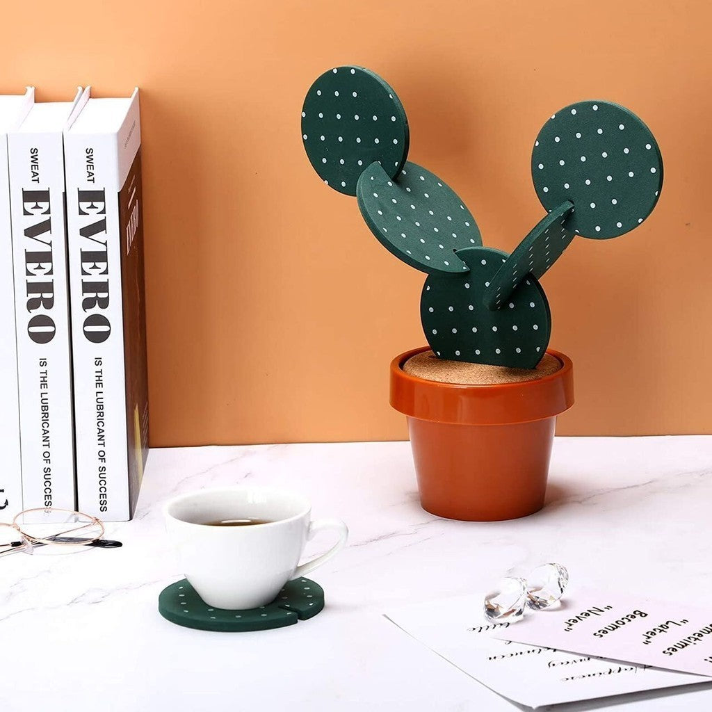 DIY Cactus Potted Coaster Table Decoration Novelty Insulation EVA Cup Mats