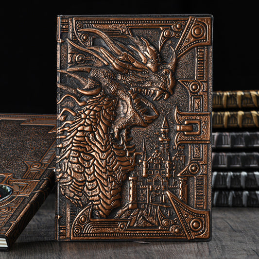 retro notebook a5 notebook diary Retro Embossed Diary Gargoyles Notebook Dinosaur European Notepad Metal Stereo Notebook