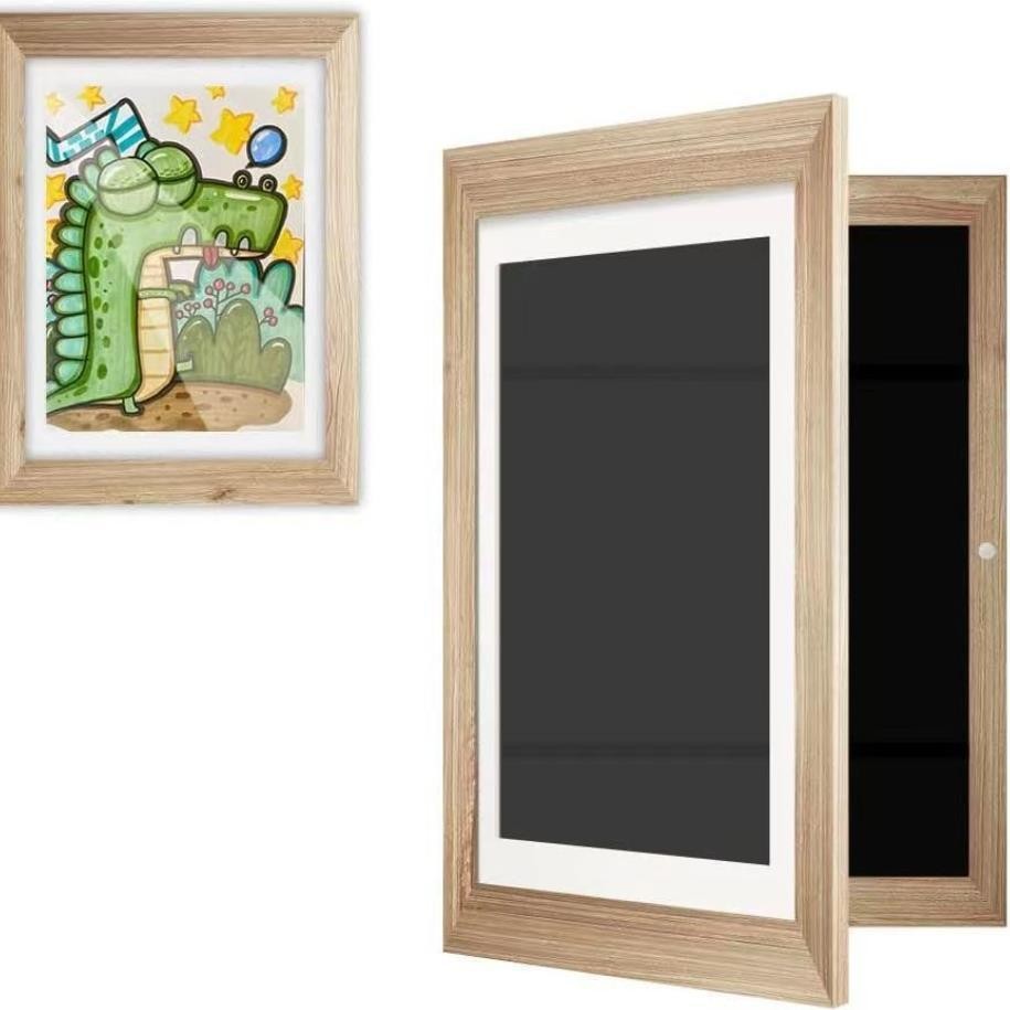 Kids Art Frames A4 Crafts Front Opening and Changeable Children Projects Drawing Portfolio Storage Box