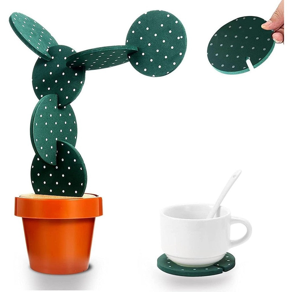 DIY Cactus Potted Coaster Table Decoration Novelty Insulation EVA Cup Mats