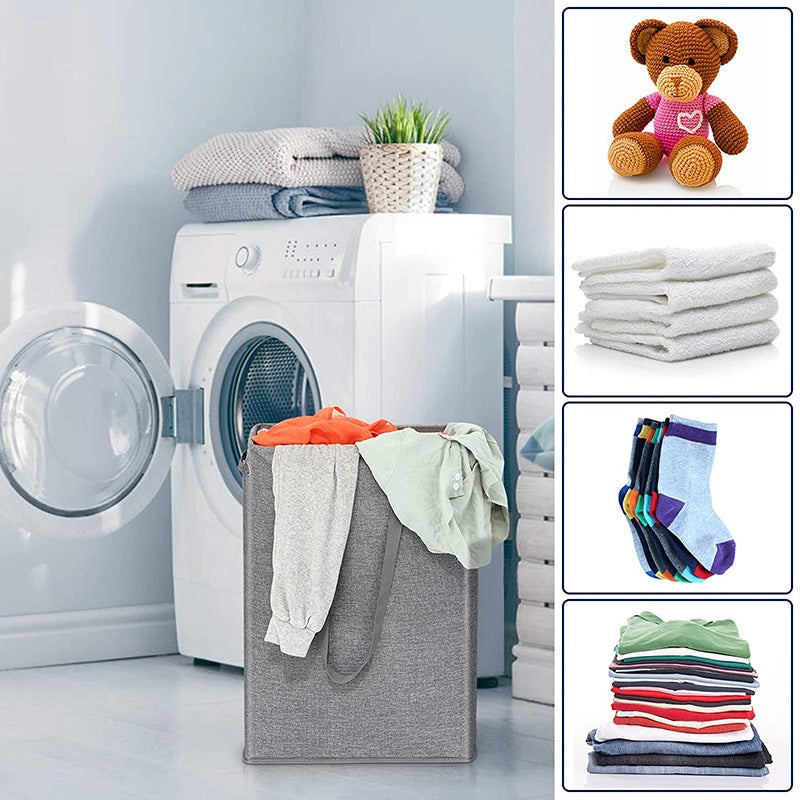 Dirty Clothes Storage Basket Foldable Large Linen Waterproof Home Laundry Basket with Cover