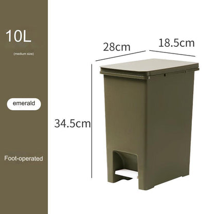 10L Sorting Trash Can with Foot Pedal Cover Dustbin with Lid Nordic Style Kitchen Trash Bin Bathroom Trashcan