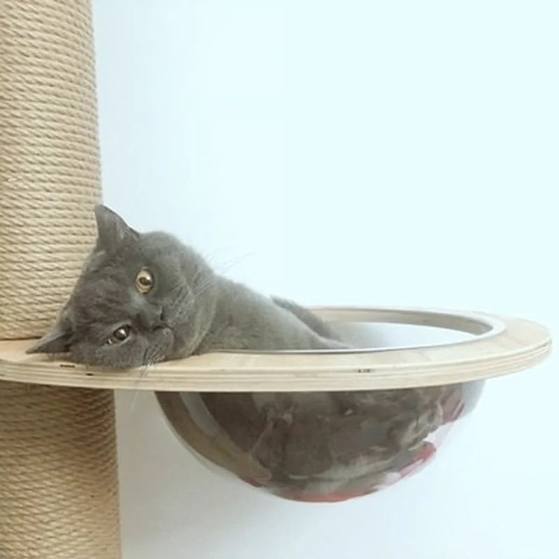 Cat Tree Accessories Space Capsule Acrylic Dome Transparent Large Bowl Jumping Platform DIY Transparent Space Capsule