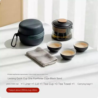 Portable Palace Style Chinese Tea Set Teapot One Pot Three Cups Travel Tea Set Quick Cup Corporate Annual Meeting Busine