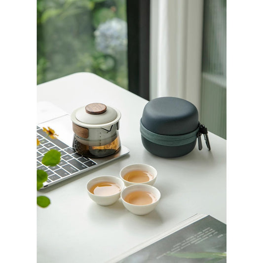 Portable Palace Style Chinese Tea Set Teapot One Pot Three Cups Travel Tea Set Quick Cup Corporate Annual Meeting Busine