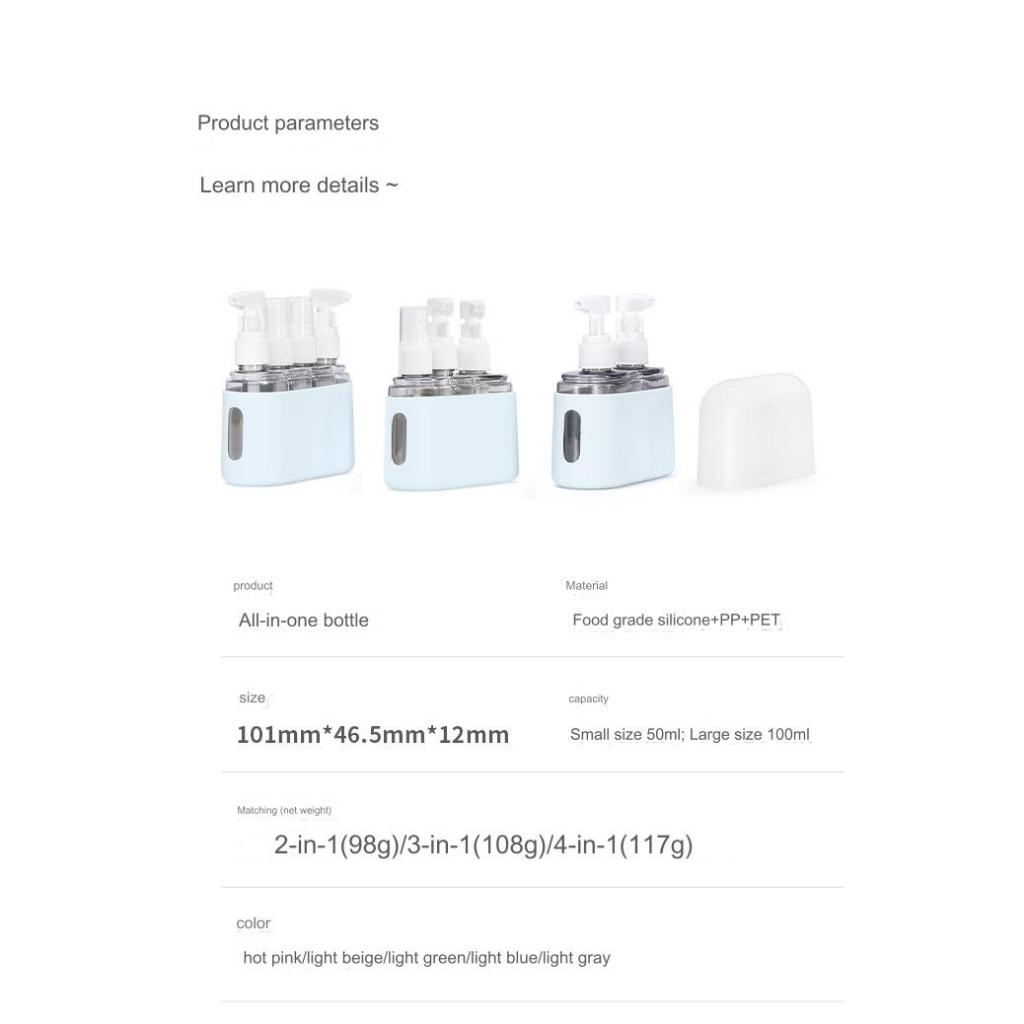 Bottle travel sub-bottle four-in-one set spray bottle emulsion bottle portable empty bottle ultra-fine fog Facial