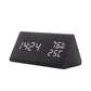 Wooden LED Alarm Clock Voice Control Humidity Temperature Display Digital Clock Home Electronic Thermometer Modern Bed